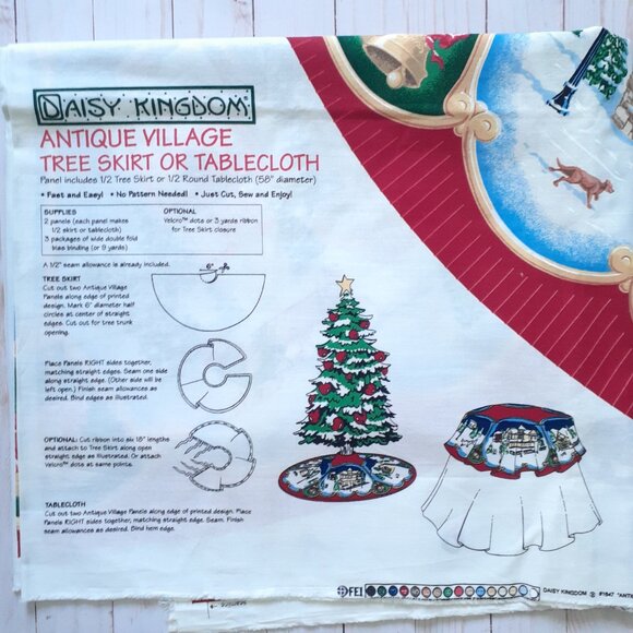 NEW Daisy Kingdom Antique Village Tree Skirt or Tablecloth Fabric Panel - Picture 12 of 12